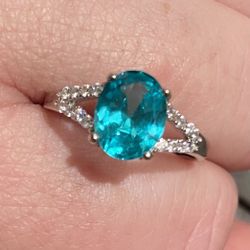 Paraiba Silver Ring S925