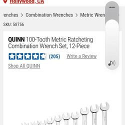 Quinn Sae Wrench Set 12 Pc