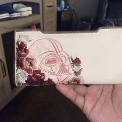 loungefly red floral darth vader wallet