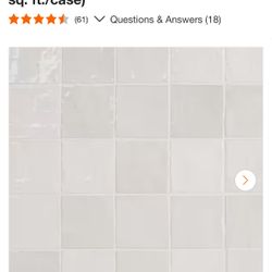 4x4 WHITE TILES NEW / BACKSPLASH