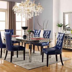 NEW 7 PCS MIRROR TABLE AND 6 CHAIRS ! Sold By Minas Home Furniture ! 851 Van Houten Ave Clifton NJ 07013 