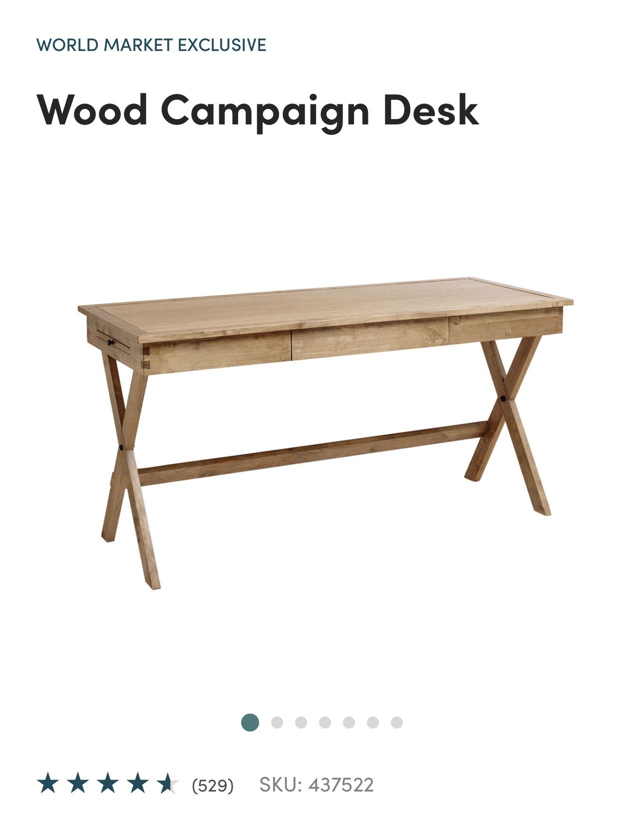 World Market Wood Campaign Desk