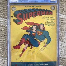 Superman #57 (1949) CGC 6.0 — O/w To White Pages; Luthor App.; Lois Superwoman Cover