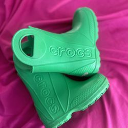 Green Crocs Rain Boots Toddler 