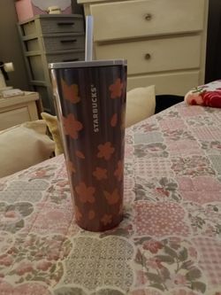 Stainless steel Starbucks tumbler floral print