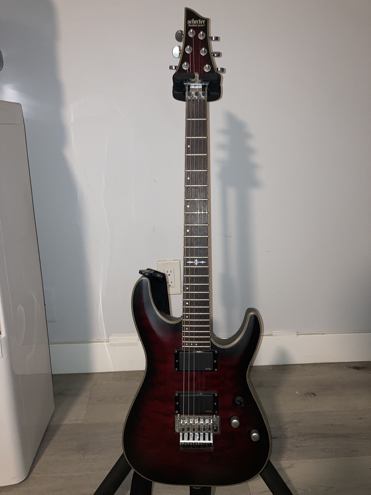 Used Schecter Guitar Research C1 Platinum trans red burst Solid Body