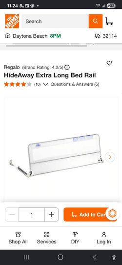 Regalo extra long hide away bed rail BRAND NEW IN THE BOX! White 54inches long