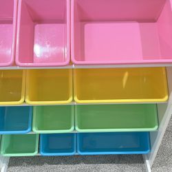 Kid Toy Storage Organizer With 12 Bings multicolor