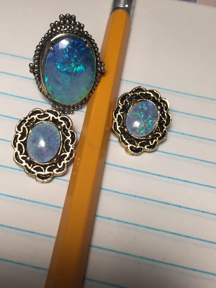 Opal Earrings And Opal Ring