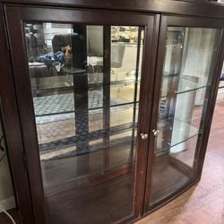 Solid Wood And Glass Curio