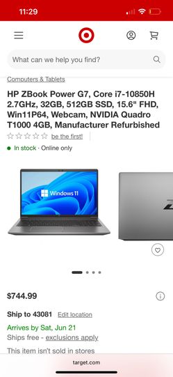 Laptop HP Z Book 32 Gb Ram