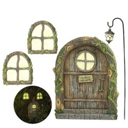 Fairy Garden Decor, Fairy Garden Accessories Outdoor kit, Fairy Doors for Trees Outdoor. NEW IN BOX