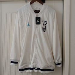 Nike Air Jordan Men's "Last Shot" AQ0616-100 White Mesh Bomber Jacket XXL