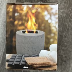 Sharper Image Tabletop Fire Pit – Concrete, Smokeless Flame (New)