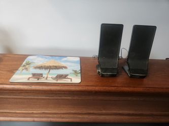 Computer or Tablet Mouse Pad and 2 Speakers
