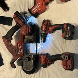 Milwaukee FUEL GRADE  M18 Tool Lot –BATTERIES INCLUDED  4 Tools – Used, Good Conditiona