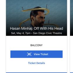 3 Hasan Minaj Tickets For May 4th 7pm