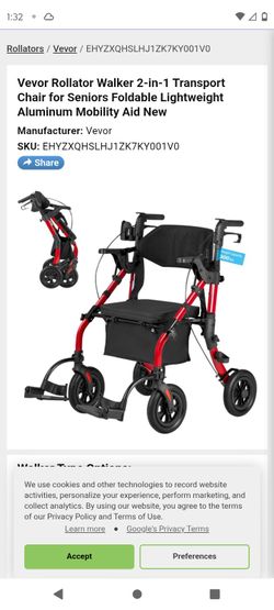 ELENKER ROLLATER WALKER WITH FOOTREST