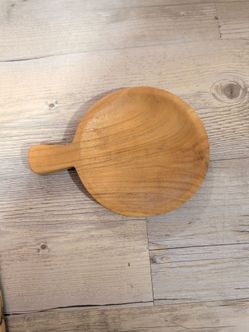 Round Wooden Serving Board with Handle