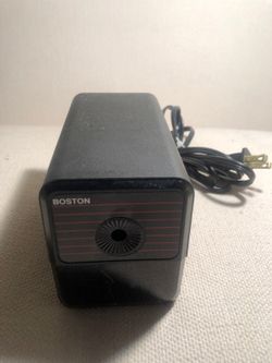 Boston Model 18 Pencil Sharpener Black Red Electric Desktop USA Vintage