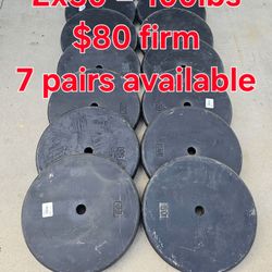 Weights 2x50 = 100lbs for $80