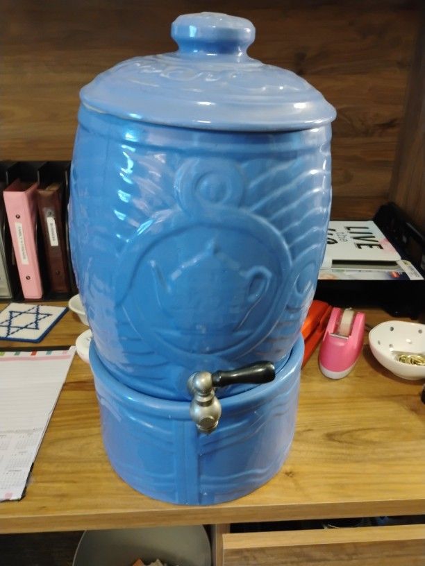 Antique Dispenser With Brass Spigot 