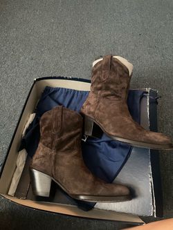 Ralph Lauren calfskin suede western boot