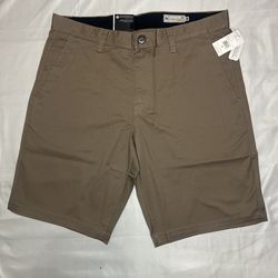 Volcom Frickin Modern Stretch Shorts 21” Size 34 and 36 Khaki
