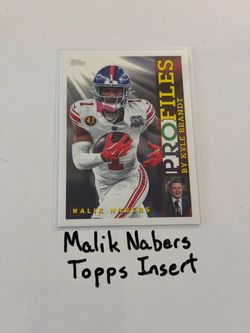 Malik Nabers New York Giants WR Topps Short Print Insert Card.