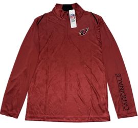 Arizona Cardinals Red 1/4 Zip Pullover Long Sleeve Mens Medium - XL New