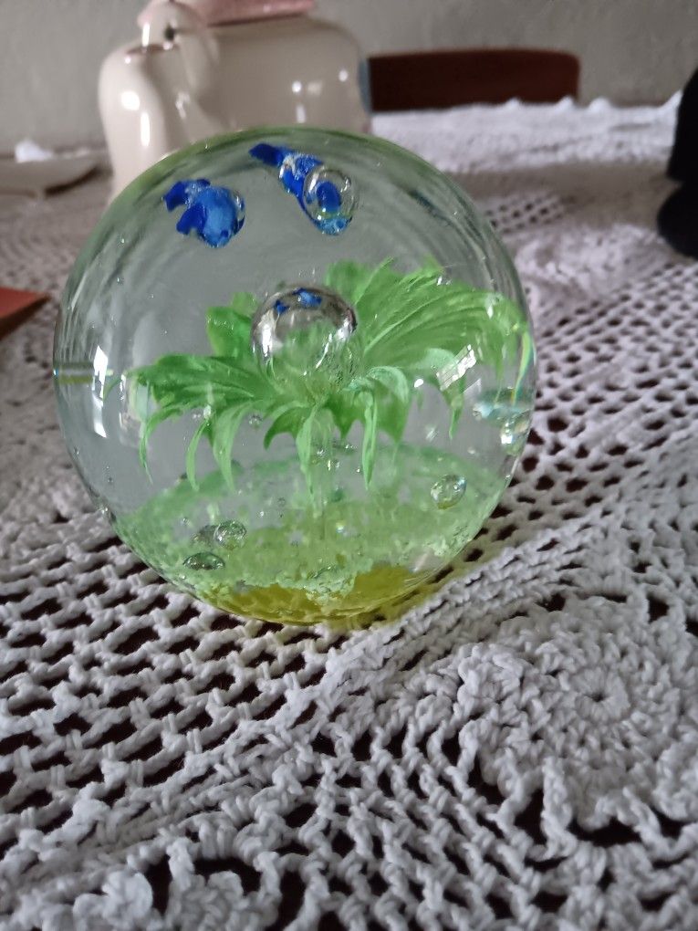 Vintage Glass Sphere/ Paper Weight 