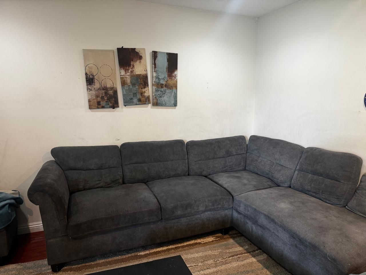 Modern Gray Sectional Couch - $350 