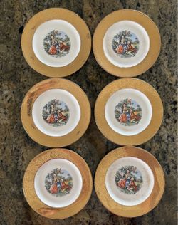 Dessert Plates - Royal China 22k Gold Vintage Plate Set of 6 BLOWOUT SPECIAL!!!