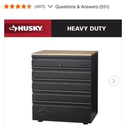 Husky Heavy Duty 18-Gauge Steel 5-Drawer Black Garage Base Cabinet