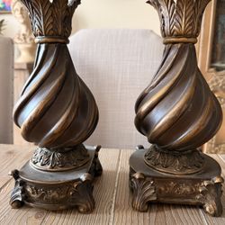 Ornate Resin Candlestick Holder