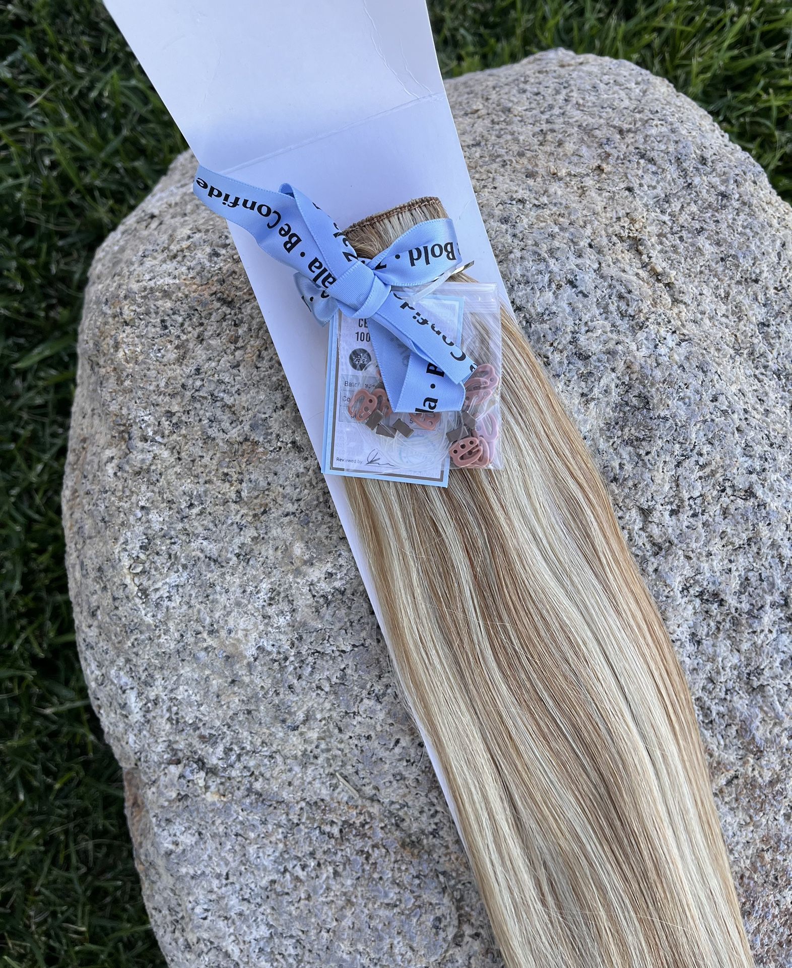 16 Inch Long Halo Extensions, 100% Remy Real Human Hair Band for