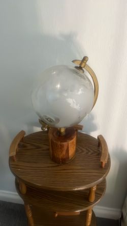 Glass globe with wood base