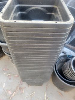 Black Square Plastic Nursery Pots. 9x9