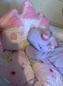 Used girls TWIN unicorn bedding set