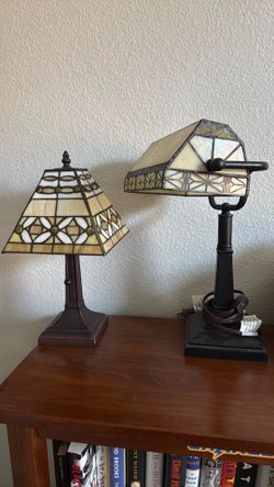 Two Mission style lamps