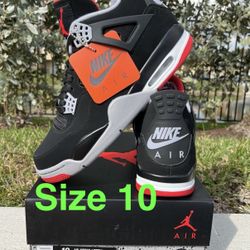 Jordan 4 Black Red OG BRED Cement Sz 10 Travis Nigel Gamma Cat