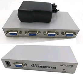 1 PC To 4 Monitors Splitter Box VGA/SVGA LCD CRT 4 Port Video.QiCheng&Start