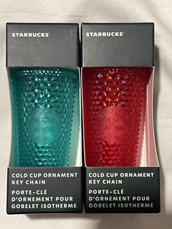 Starbucks  Uk Key Chains Green And Red BNWT