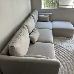 Sofa with Ottoman Porcini Taupe