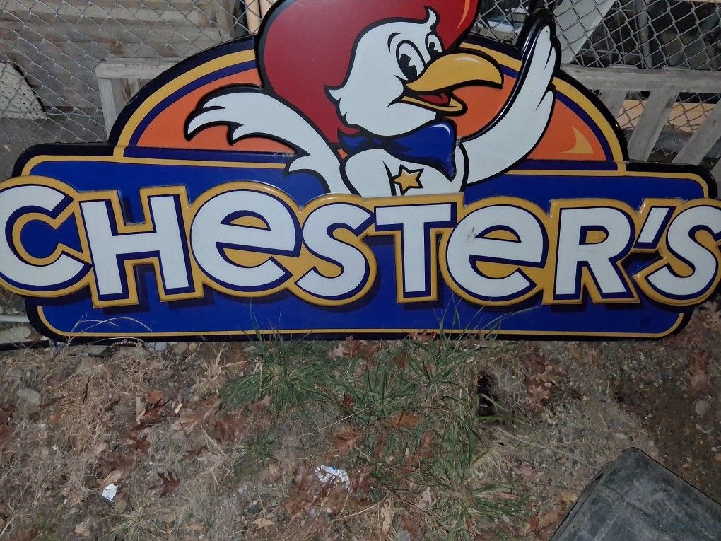 Chesters Fried Chicken Commercial Sign.
