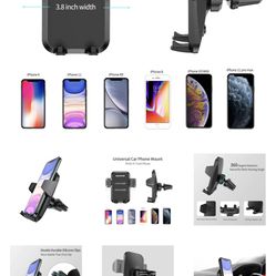 Newppon Car Phone Mount Holder : Air Vent Holders for iPhone 11 Pro Xs Max Xr X 8 7 6 Plus