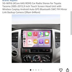 5G-WiFi6 (4Core 64G ROM) Car Radio Stereo for Toyota Tacoma 2005-2015,9 inch Touch Screen Head Unit with Wireless Carplay Android Auto GPS Bluetooth S