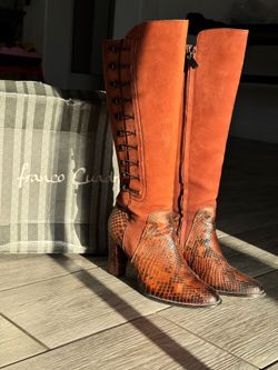 Franco Cuadra Genuine Python & Leather Knee High Boots - Women’s US 7.5