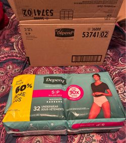 Depend Fresh Protection Female Underwear - Size Small (S/P) - 2 Packs (64 Total)