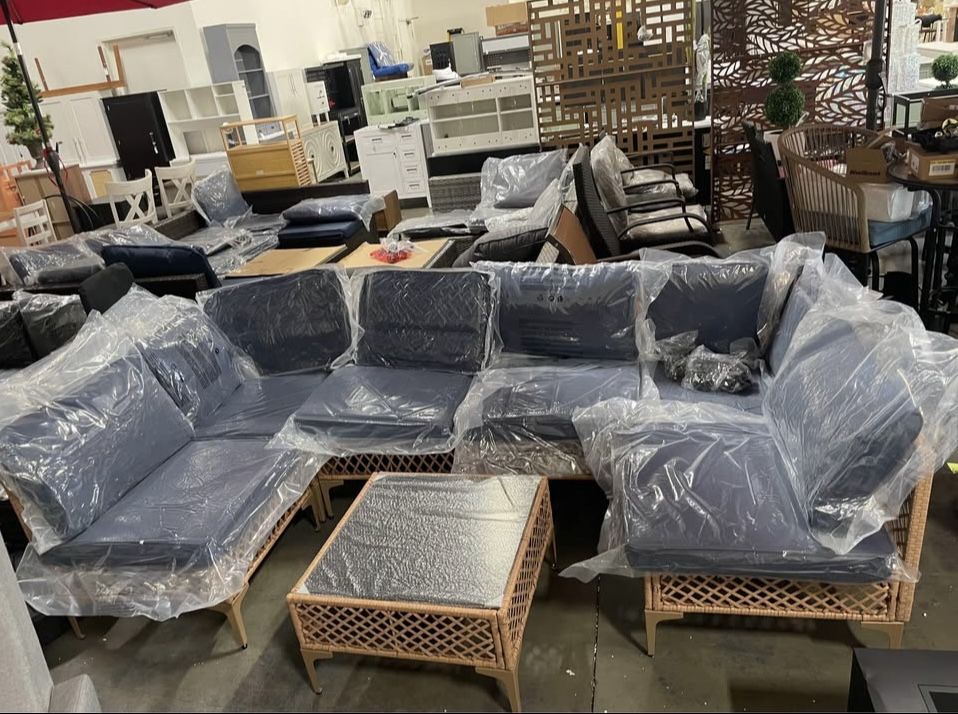 Assembled New 7 Piece Outdoor Wicker Patio Furniture Set Rattan Sectional Sofa Couch Patio Set